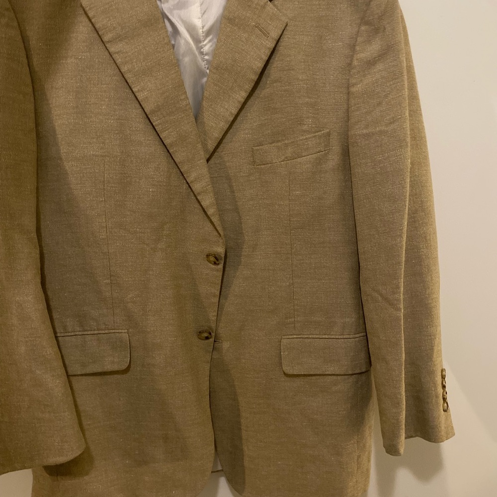 42R Joseph A. Bank Men's Tan Linen/ Wool Two-Button Sport Coat Blazer